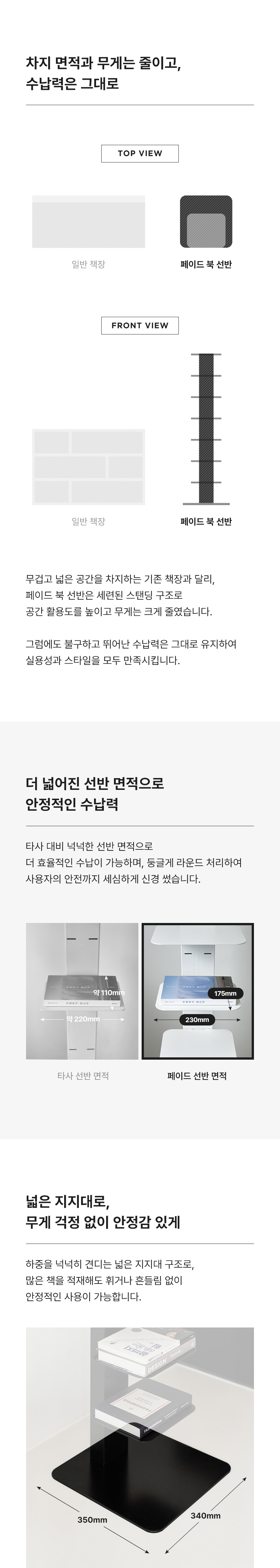 페이드 LED조명 철제 북선반 6단/8단 책장 상세 이미지 16